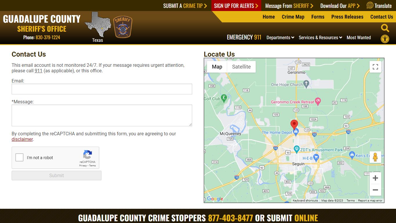 Contact Us - Guadalupe County TX Sheriff's Office